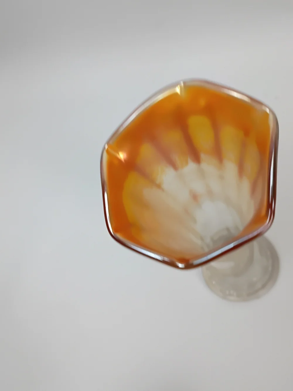 Iridescent Amber-Top Glass Bud Vase - Unbranded